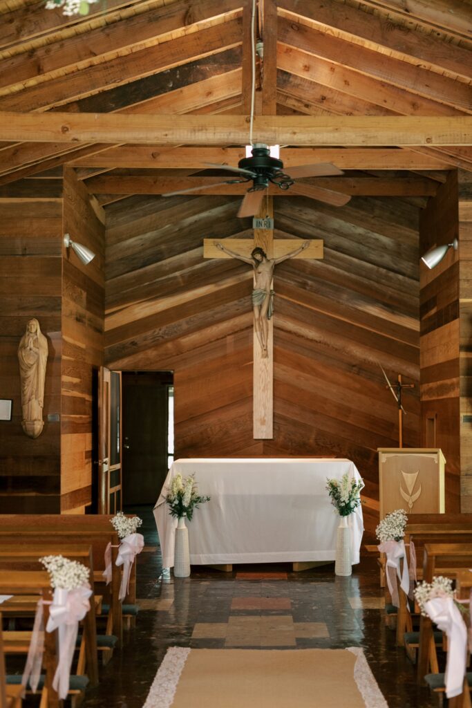 Inside Saint Eleanor Regina Chapel in Newville Pennsylvania for Wedding													