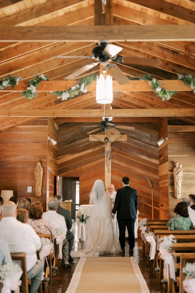 Summer wedding at Saint Eleanor Regina Chapel in Newville Pennsylvania													